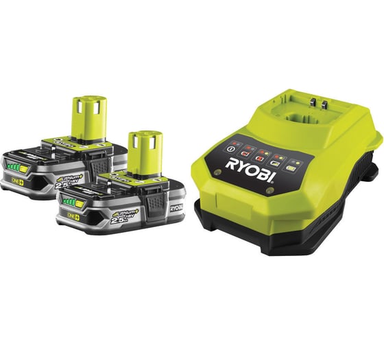 Набор Ryobi ONE+ RBC18LL25 5133002598 аккумулятор (18 В; 2.5 A*ч; Li-Ion) 2 шт. и зарядное устройство