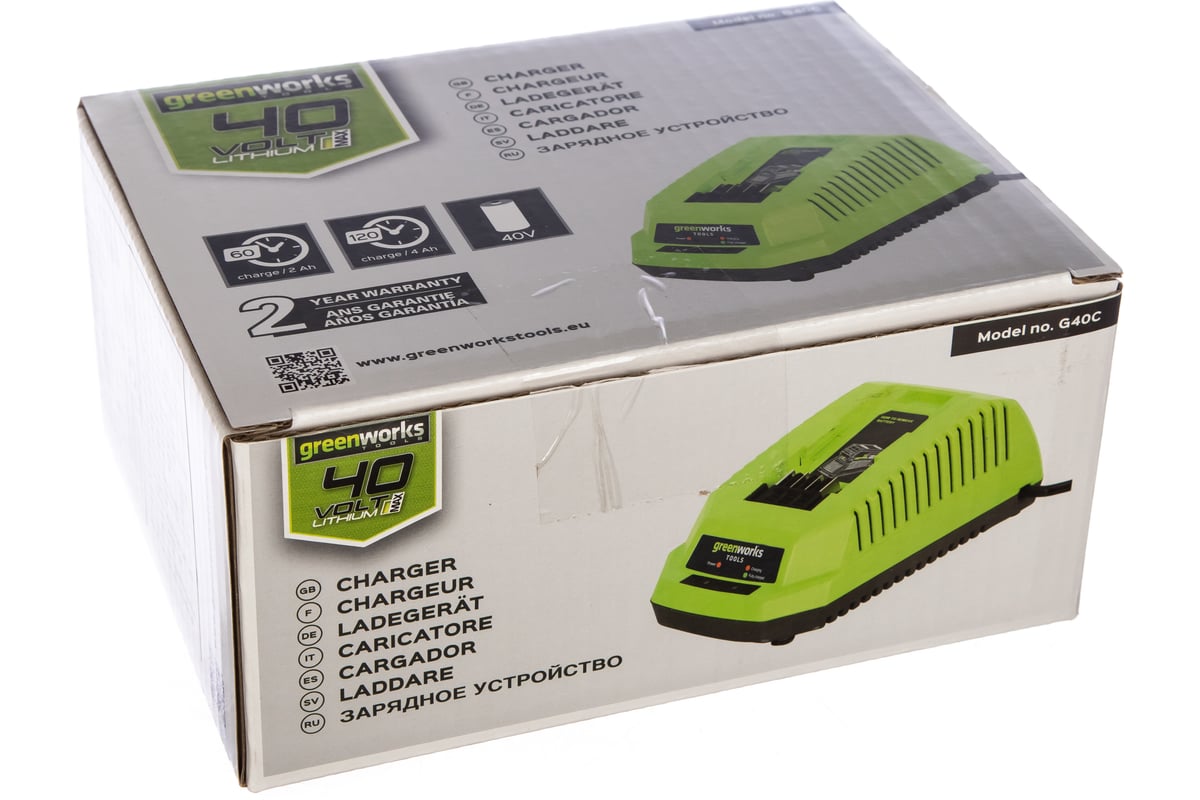 Зарядное greenworks. GREENWORKS g40c. Зарядное устройство g-Max 40v GREENWORKS g40c. Зарядное устройство GREENWORKS 2904607. Зарядное устройство Гринворкс 40 в.