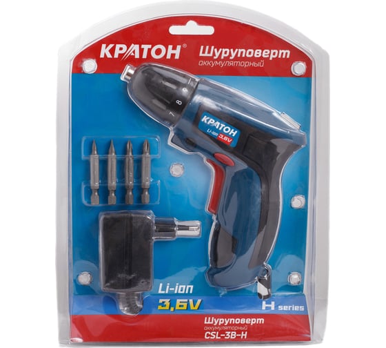 Аккумуляторный шуруповерт Кратон CSL-3B-H 3 11 01 048