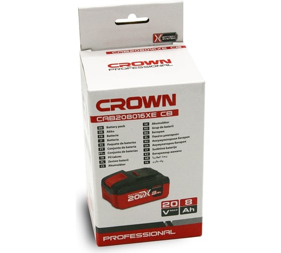 Аккумулятор (20В; 8.0 Ач; 160Wh; Li-ion 21700) Crown CAB208016XE CB