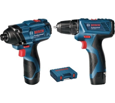 Набор аккумуляторного инструмента Bosch: дрель-шуруповерт GSR 120-LI Professional + импульсный гайковерт GDR 120-LI Professional 0.601.9F0.002