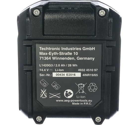 Аккумулятор L1420G3 (14.4 В; 2 А*ч; Li-Ion) AEG 4932451097