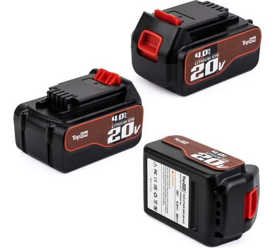 Аккумулятор для BLACKDECKER 20V 4.0AH (LI-ION) PN: BL4018-XJ TopOn TOP-PTGD-BD-20-4.0 1