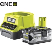 Набор Ryobi ONE+ RC18120-140 5133003360 аккумулятор (18 В; 4.0 A*ч; Li-Ion) и зарядное устройство RC18120 15643683