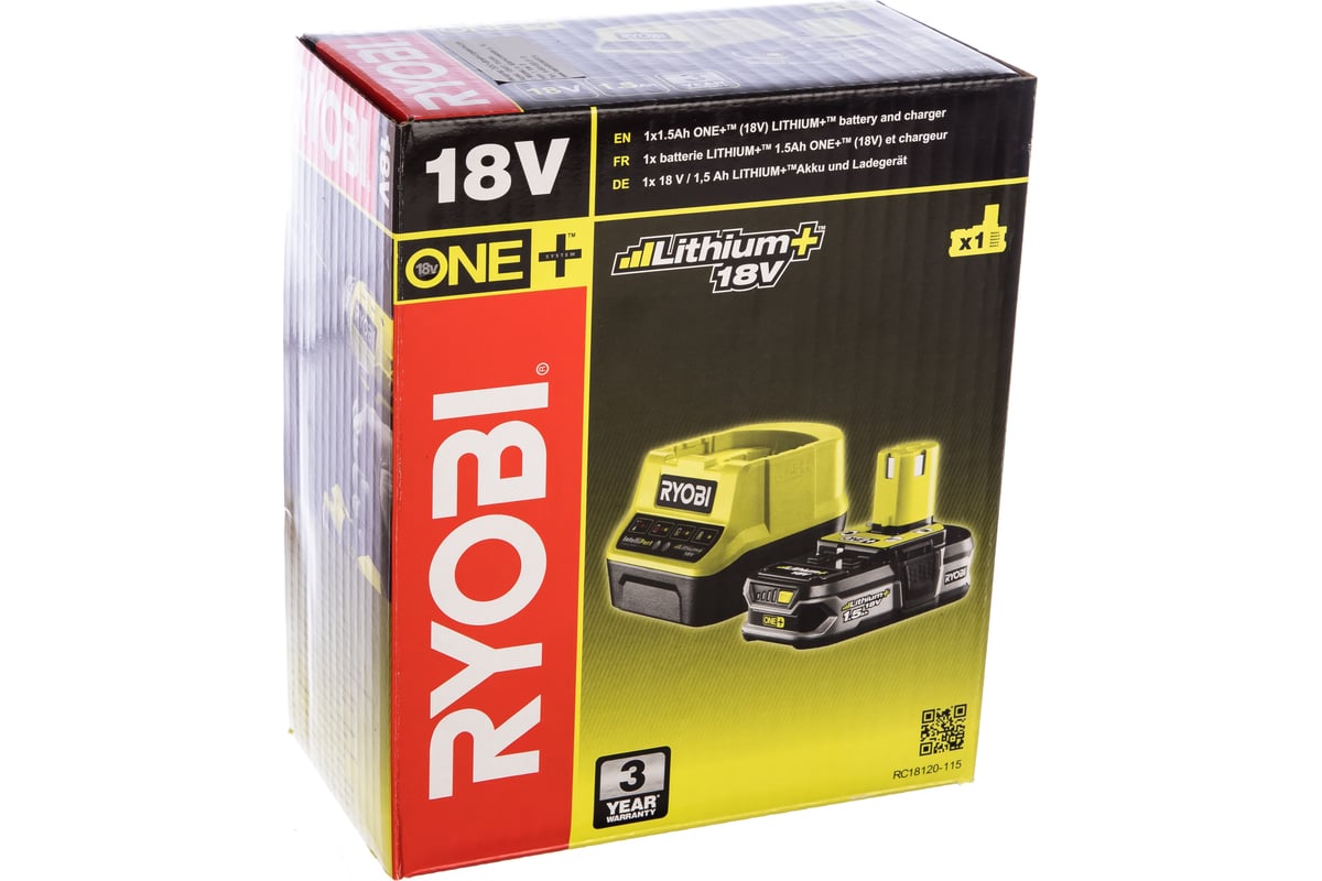 Набор Ryobi ONE+ RC18120-115 5133003357 аккумулятор (18 В; 1.5 А*ч; Li .