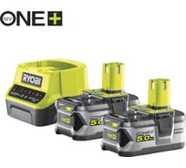 Набор Ryobi ONE+ RC18120-250 5133003364 аккумулятор (18 В; 5.0 А*ч; Li-Ion) 2 шт. и зарядное устройство RC18120 15643676