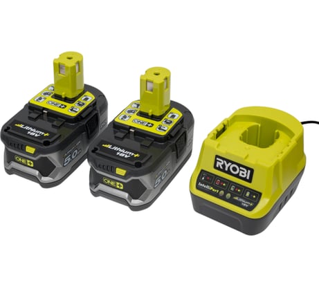 Набор Ryobi ONE+ RC18120-250 5133003364 аккумулятор (18 В; 5.0 А*ч; Li-Ion) 2 шт. и зарядное устройство RC18120