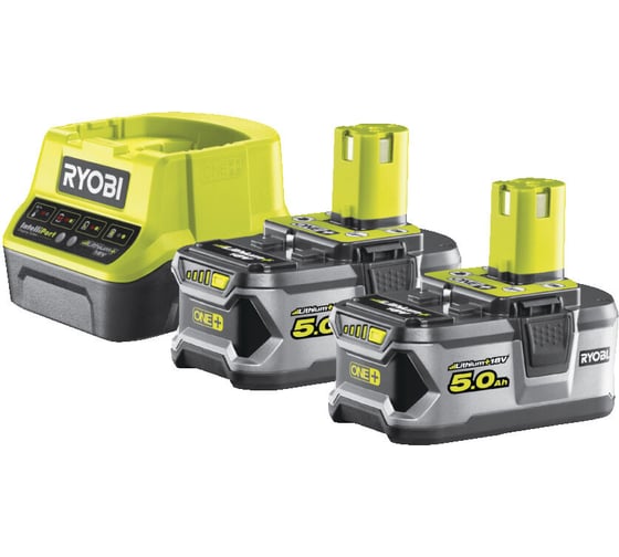 Набор Ryobi ONE+ RC18120-250 5133003364 аккумулятор (18 В; 5.0 А*ч; Li-Ion) 2 шт. и зарядное устройство RC18120