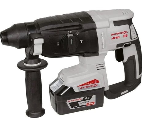 Бесщеточный аккумуляторный перфоратор Интерскол ПА-26/18ВМ SDS plus, Li-ion АПИ кейс, 2 аккум., 2.0 Ач ЗУ 731.2.2.70