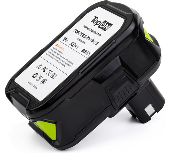 Аккумулятор для RYOBI 18V 5.0AH (LI-ION) PN: RB18L50 TopOn TOP-PTGD-RY-18-5.0