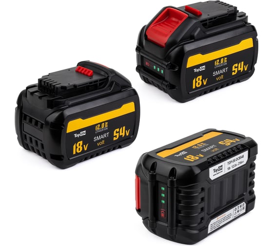 Аккумулятор для DEWALT XR FLEX VOLT 54V 12.0AH (LI-ION) TopOn TOP-DE-DCB548