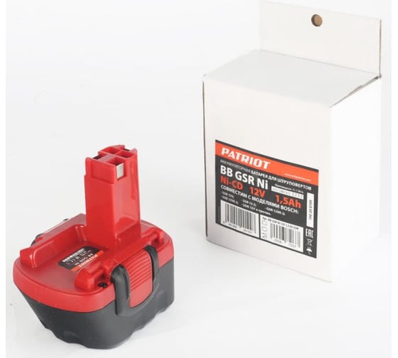 Аккумулятор для шуруповертов BOSCH (12 В; 1.5 А*ч; Ni-Сd) BB-GSR-Ni PATRIOT 190200100