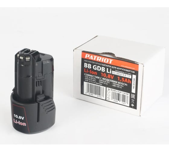 Аккумулятор для шуруповертов BOSCH (10.8 В; 1.5 А*ч; Li-Ion) BB-GDB-Li PATRIOT 190200108