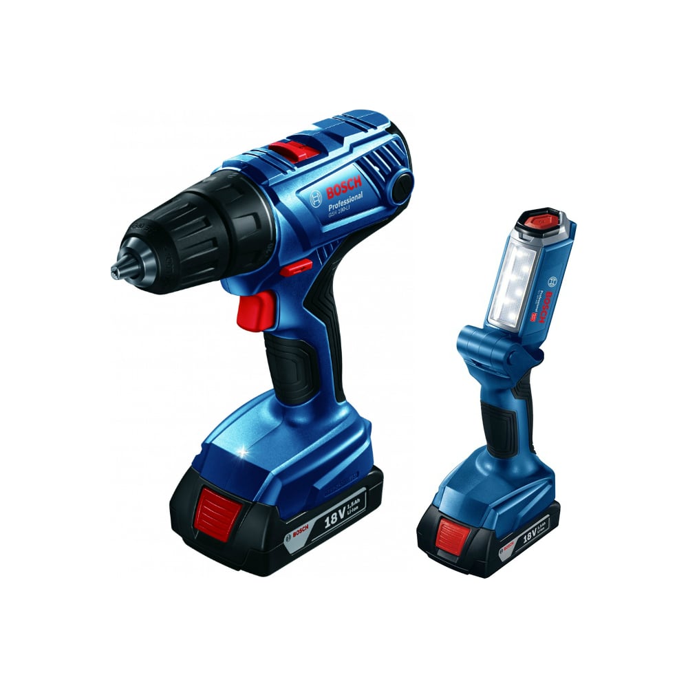 Набор: шуруповерт Bosch GSR 180-LI и фонарь GLI 18V-300 LI 0.601.9F8 ...
