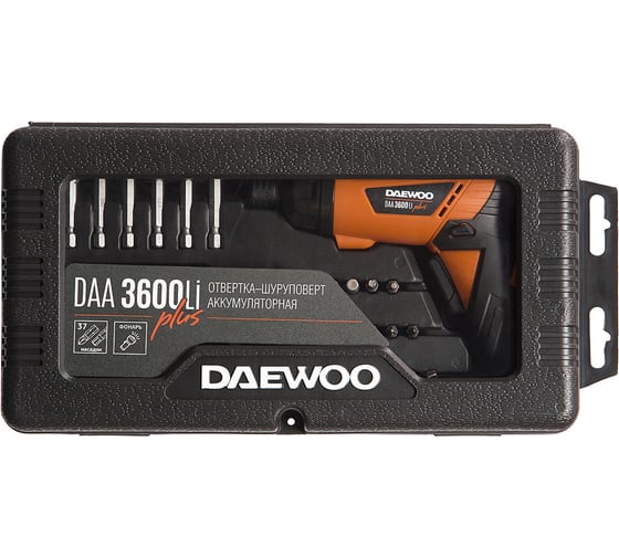 Аккумуляторная отвертка DAEWOO с набором бит и насадок DAА 3600Li Plus