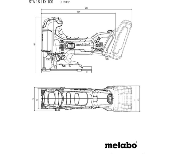 Аккумуляторный лобзик Metabo STA 18 LTX 100 601002650