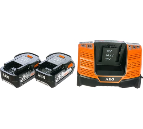 Набор 2 аккумулятора (Li-Ion, 18В, 4 Ач)+зарядное устройство SETLL1840BL AEG 4932464157