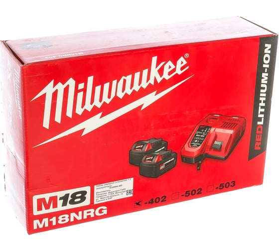 Энергокомплект M18 NRG-402 (Li-Ion, 4 Ач) Milwaukee 4933459215 1