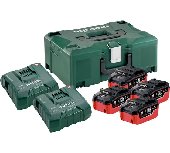 Набор Basic-Set (4 аккумулятора LiHD 7.0 А*ч +2 зарядных устройства ASC Ultra + Metaloc) Metabo 685111000