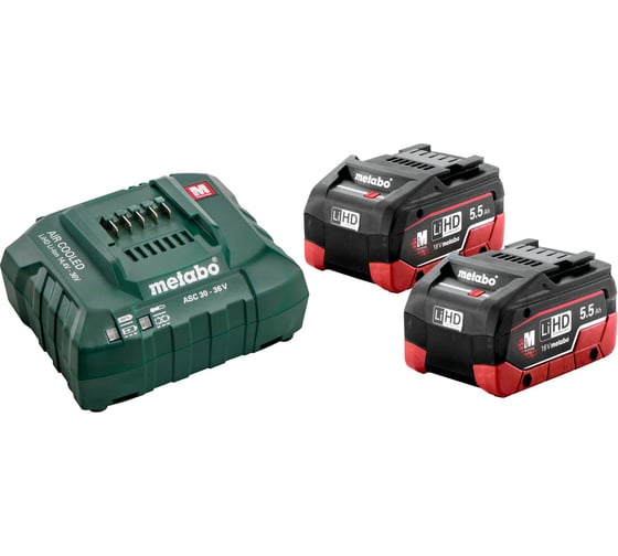 Набор Basic-Set (2 аккумулятора LiHD 5.5 А*ч +зарядное устройство ASC30-36) Metabo 685122000
