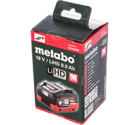 Аккумулятор LiHD 18 В, 8.0 А*ч Metabo 625369000