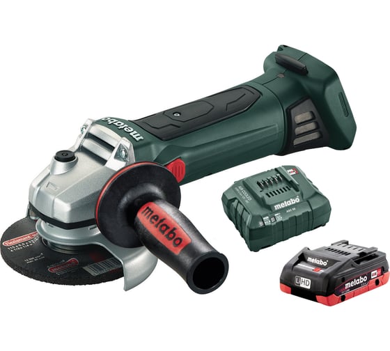 Аккумуляторная углошлифовальная машина Metabo W18 LTX 125 + 3.5 Ач LiHD + ЗУ ASC 55 T0333 1