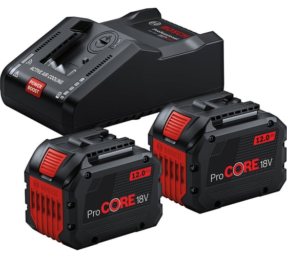 Аккумулятор ProCORE 18В, 12Ач - 2 шт, зарядное устройство GAL 18V-160 C Bosch 1600A016GY