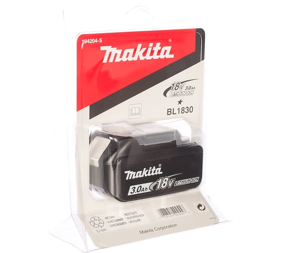 Аккумулятор Li-ion (18 В; 3 А*ч) для аккумуляторных инструментов BL1830 Makita 194204-5