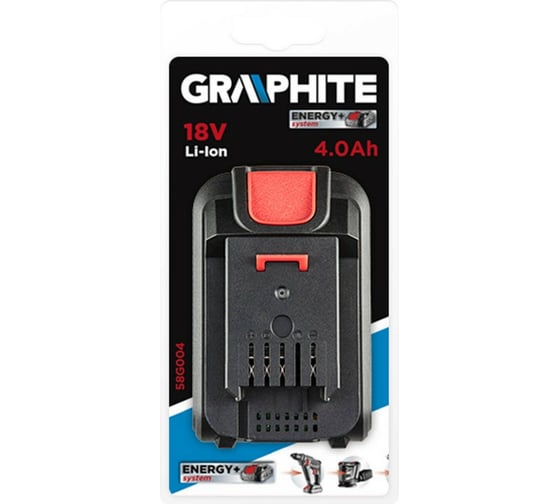 Аккумуляторная батарея Energy+ 18 V, Li-Ion, 4.0 Ач GRAPHITE 58g004