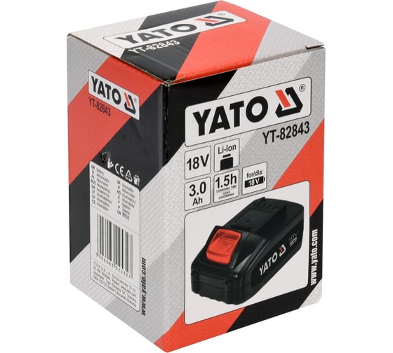 Аккумулятор 18 В, Li-Ion, 3.0 А*ч YATO YT-82843