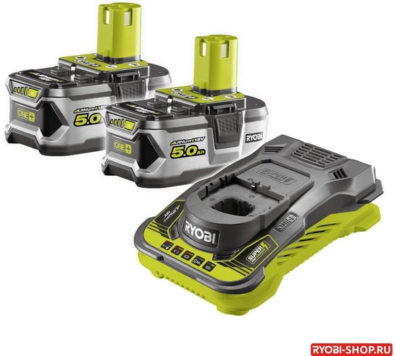Набор Ryobi ONE+ ONE+: 2 аккумулятора 5.0Ач и зарядное устройство RC18150 RC18150-250 5133004422