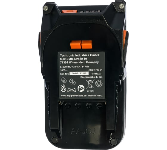 Аккумулятор PROLITHIUM-ION™HD (Li-ion, 18 В, 3 Aч) AEG L1830RHD 4932471051