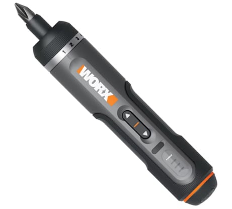 Аккумуляторная отвертка WORX 4В, 5Нм, 1,5Ач, набор оснастки WX242