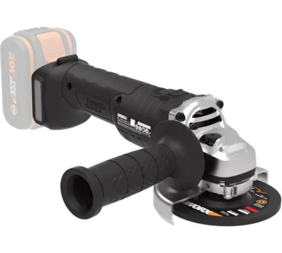 Угловая бесщёточная аккумуляторная шлифмашина WORX 115 мм, 20В, 4Ач х1, ЗУ 2А WX813