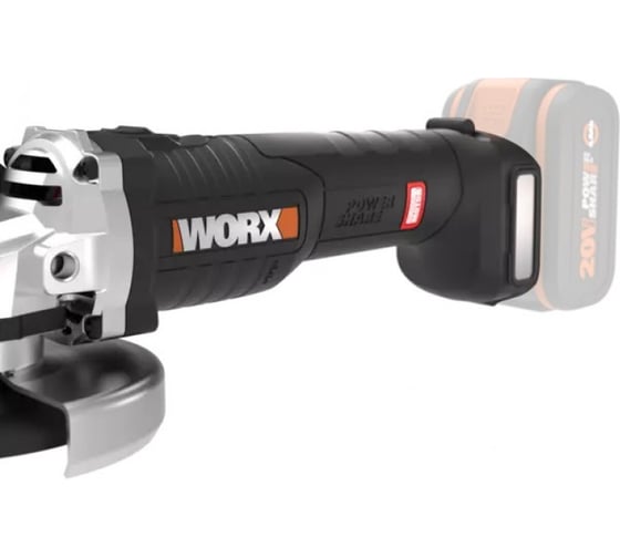 Угловая бесщёточная аккумуляторная шлифмашина WORX 115 мм, 20В, 4Ач х1, ЗУ 2А WX813