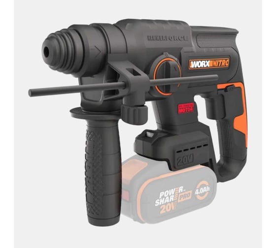 Аккумуляторный бесщеточный перфоратор WORX 20В, 4Ач x1, ЗУ 2А, кейс WX381