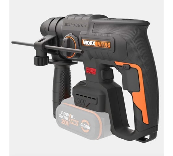 Аккумуляторный бесщеточный перфоратор WORX 20В, 4Ач x1, ЗУ 2А, кейс WX381