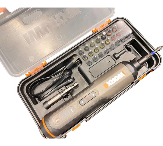 Аккумуляторная отвертка WORX 4В, 5Нм, 1,5Ач, набор оснастки WX240
