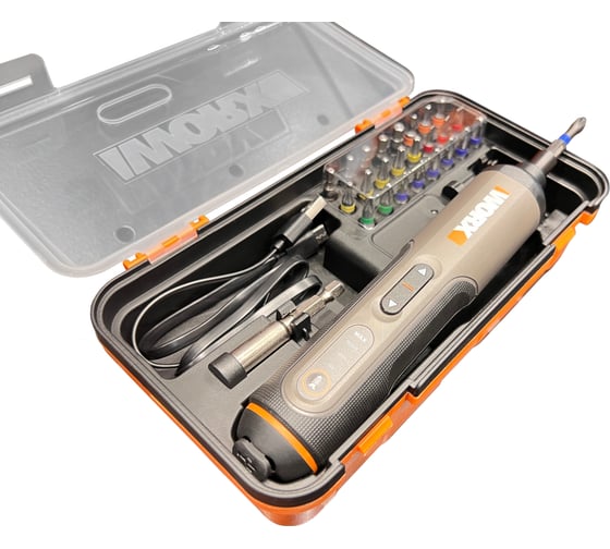 Аккумуляторная отвертка WORX 4В, 5Нм, 1,5Ач, набор оснастки WX240