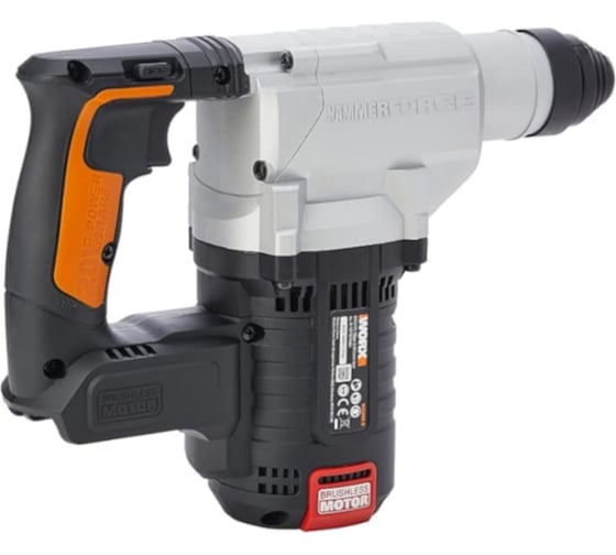 Аккумуляторный бесщеточный перфоратор WORX 20В, 4Ач x2, ЗУ 2А, кейс WX380