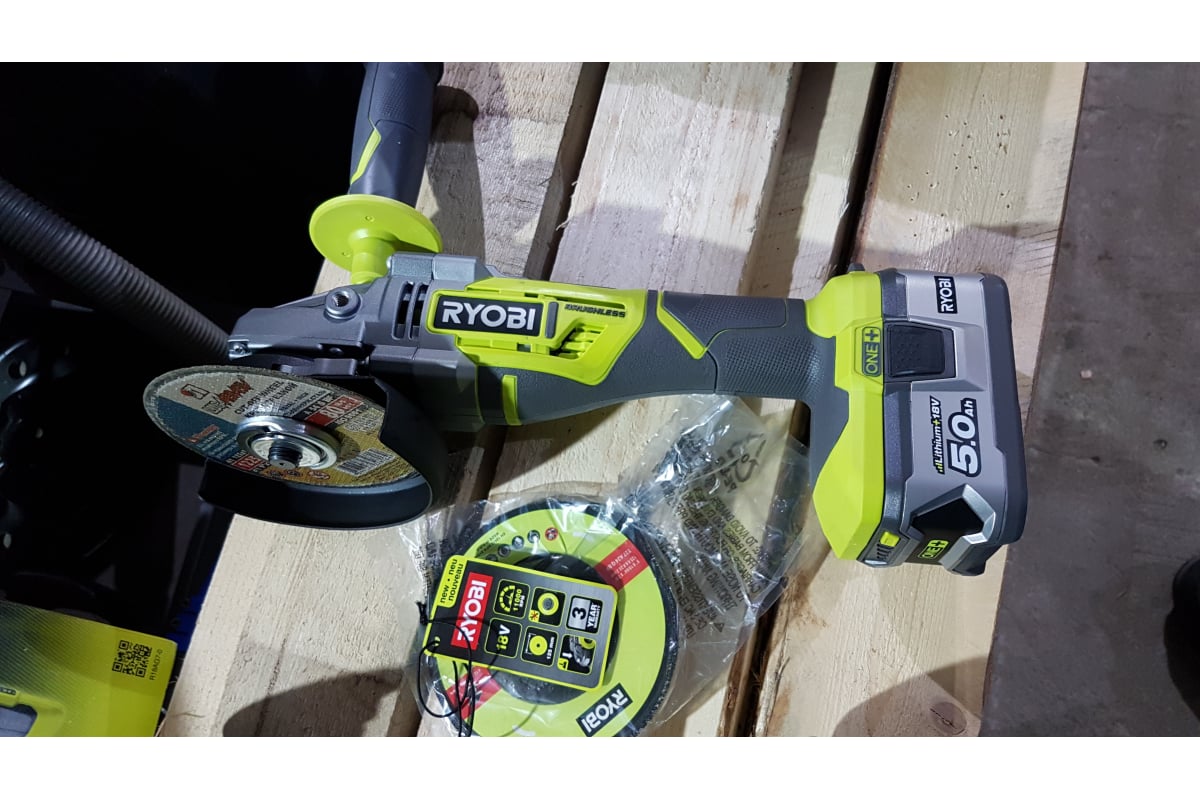 Бесщеточная углошлифмашина Ryobi ONE+ R18AG7-140S 5133004231