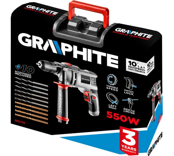 Ударная дрель GRAPHITE 58G735