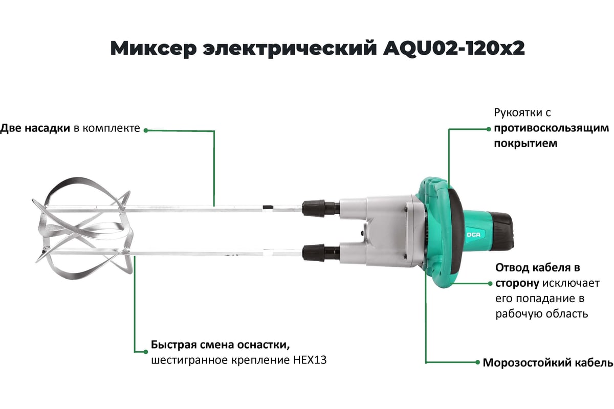 DCA электрический миксер AQU02-120x2