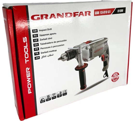 Ударная дрель GRANDFAR (13мм, 810Вт) GSB13-810G1