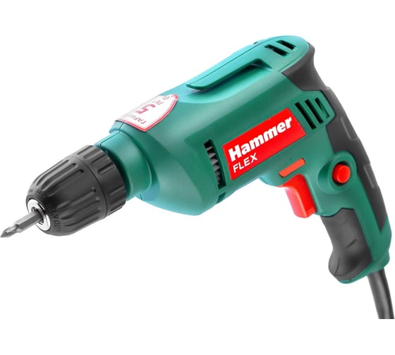 Дрель Hammer Flex 500 Вт, 10 мм, БЗП, 0-3200 об/мин, реверс DRL500C