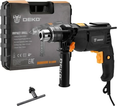Ударная сетевая дрель DEKO DKID600W 063-4126