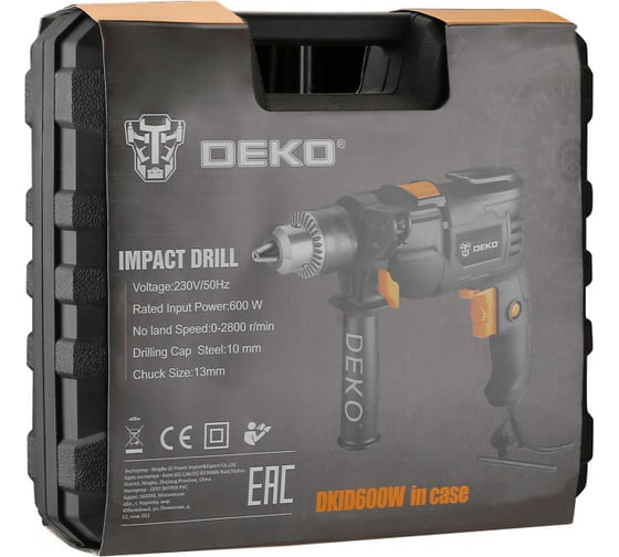 Ударная сетевая дрель DEKO DKID600W 063-4126