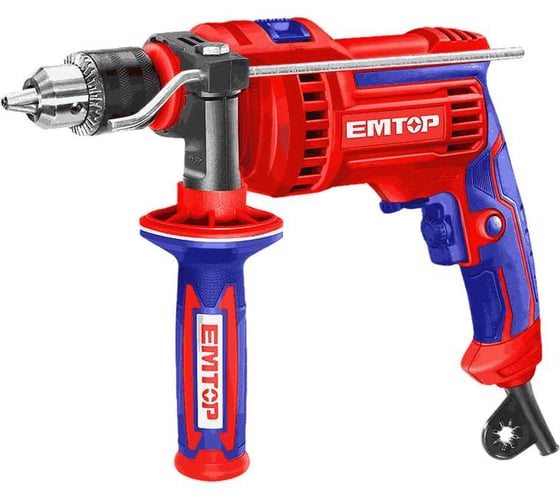 Дрель ударная EMTOP напряжение: 220-240 В 50/60 Гц, входная мощность: 810 Вт, скорость холостого хода: 0-2800 об/мин EMDL0811 1