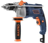 Дрель ударная MAX-PRO 850 Вт, 0-3000 об/мин, ключевой патрон 1,5-13 мм, 2,4 кг, антивибрационная ручка, меалл. корпус редуктора, резиновые вставки, ко 85068