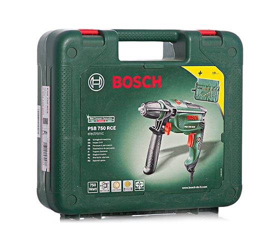 Ударная дрель Bosch PSB 750 RCE + 19 шт. TiN Wrap 0.603.128.504